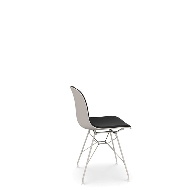 Magis Sedia Troy wireframe struttura bianca seduta bianca fronte anteriore pelle nera Longho Design Palermo