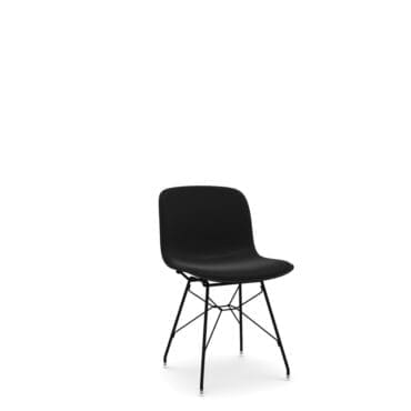 Magis Sedia Troy wireframe struttura nera seduta nera fronte anteriore pelle nera Longho Design Palermo