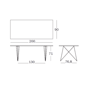 Magis Tavolo XZ3 struttura in acciaio cromato piano in MDF bianco longho design palermo