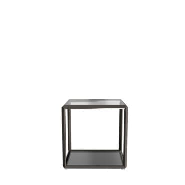 Molteni - Tavolino 45° quadrato H37 nickel nero piano vetro fumè