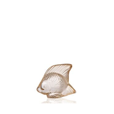 Lalique - Scultura Fish cristallo dorato lucido