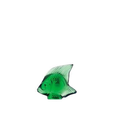 Lalique - Scultura Fish cristallo verde smeraldo