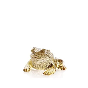 Lalique - Scultura Gregoire Toad cristallo dorato lucido