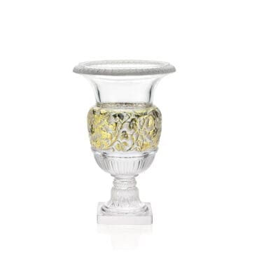 Lalique - Vaso Versailles grande cristallo trasparente stampato oro