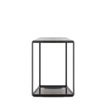 Molteni - Tavolino 45° H59 nickel nero piano vetro fumè