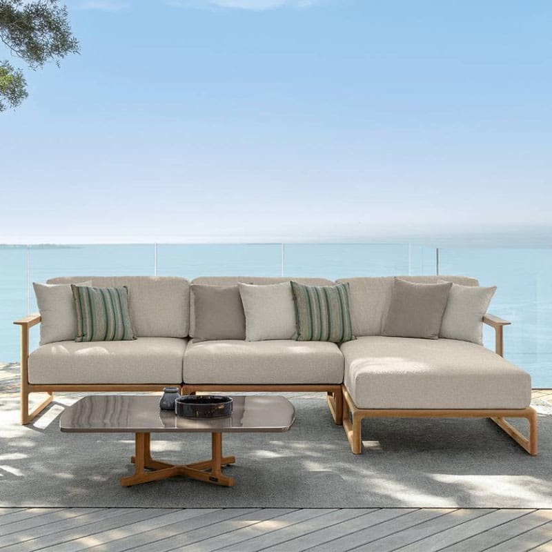 Talenti Divano modulare Thea Teak Inkas sand Longho Design Palermo