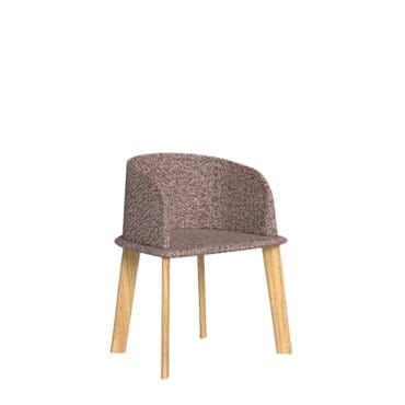 Talenti - Sedia Cleosoft Wood natural Teak mambo red