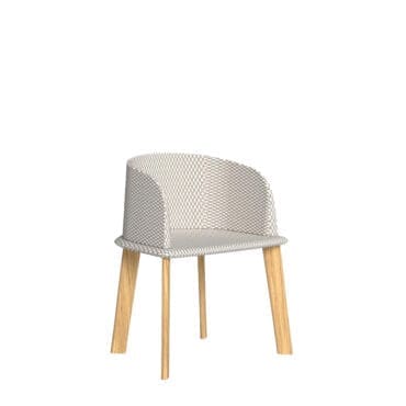 Talenti - Sedia Cleosoft Wood natural Teak white beige
