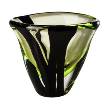 Venini - Vaso Black Belt extrasmall verde erba cristallo nero