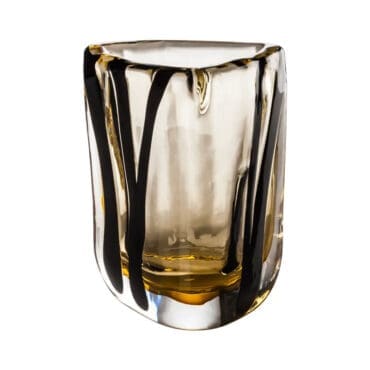 Venini - Vaso Black Belt medium tè nero cristallo