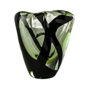 Venini - Vaso Black Belt verde erba cristallo nero