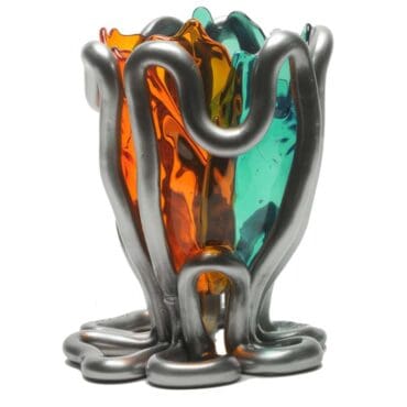 Corsi Design Vaso Indian Summer Extracolour XXL acqua trasparente arancione argento opaco Longho Design Palermo