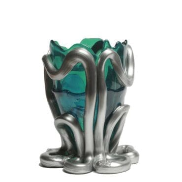 Corsi Design Vaso Indian Summer L smeraldo trasparente argento opaco Longho Design Palermo