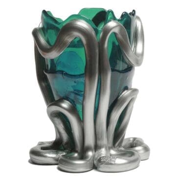 Corsi Design Vaso Indian Summer XXL smeraldo trasparente argento opaco Longho Design Palermo
