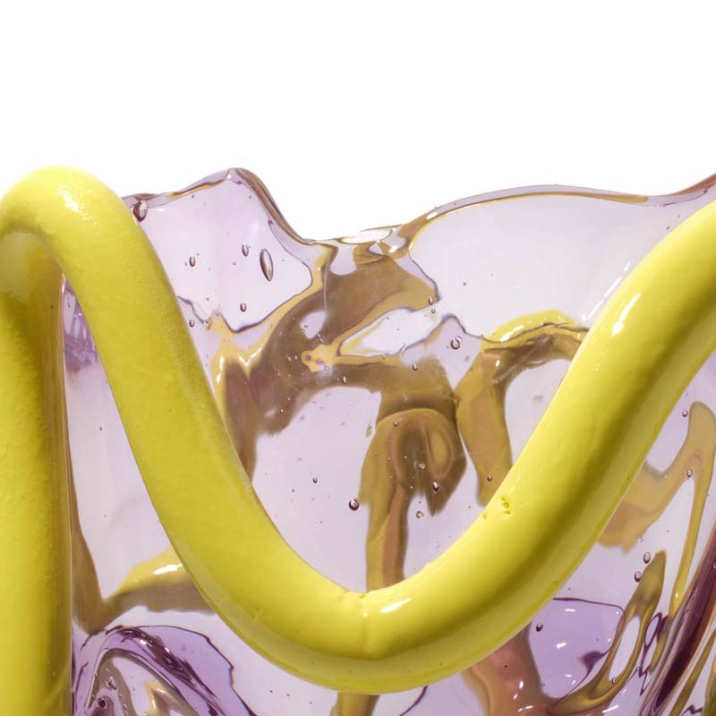 Corsi Design Vaso Indian Summer giallo fluo lilla trasparente 4 Longho Design Palermo