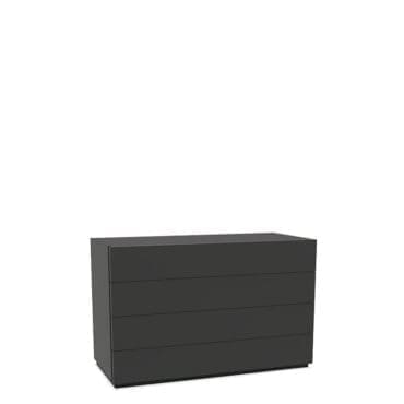 Molteni - Cassettiera 606 laccato opaco Peltro e top vetro acidato Peltro