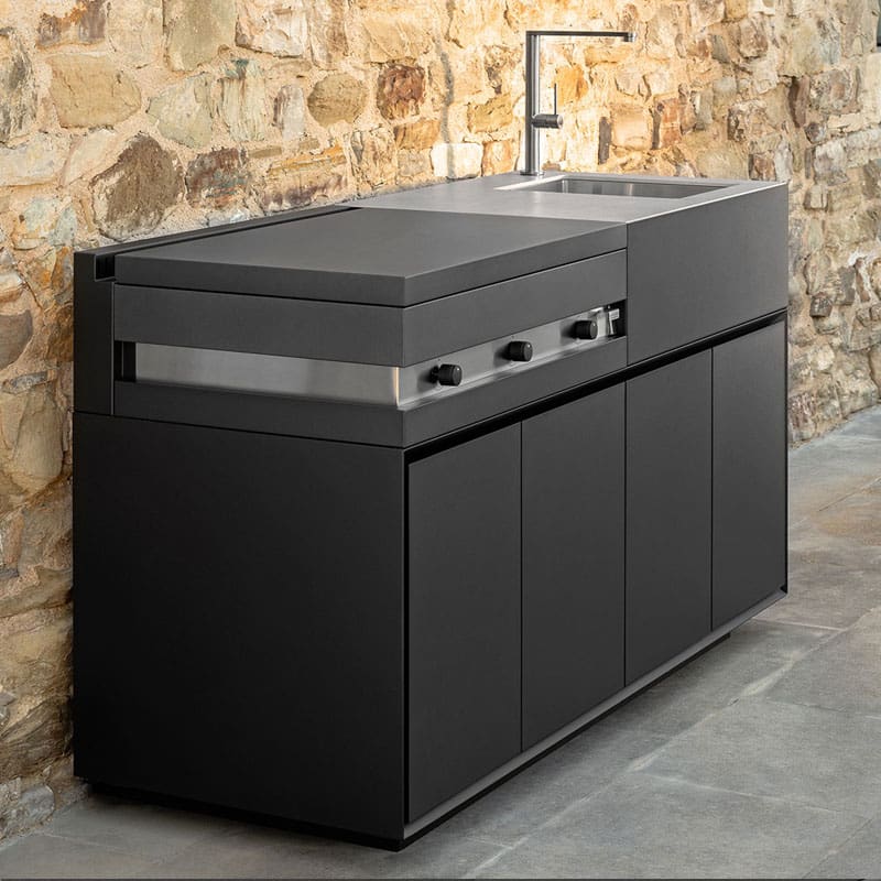 Talenti Cucina Tikal a due moduli con lavello e piano induzione black Longho Design Palermo