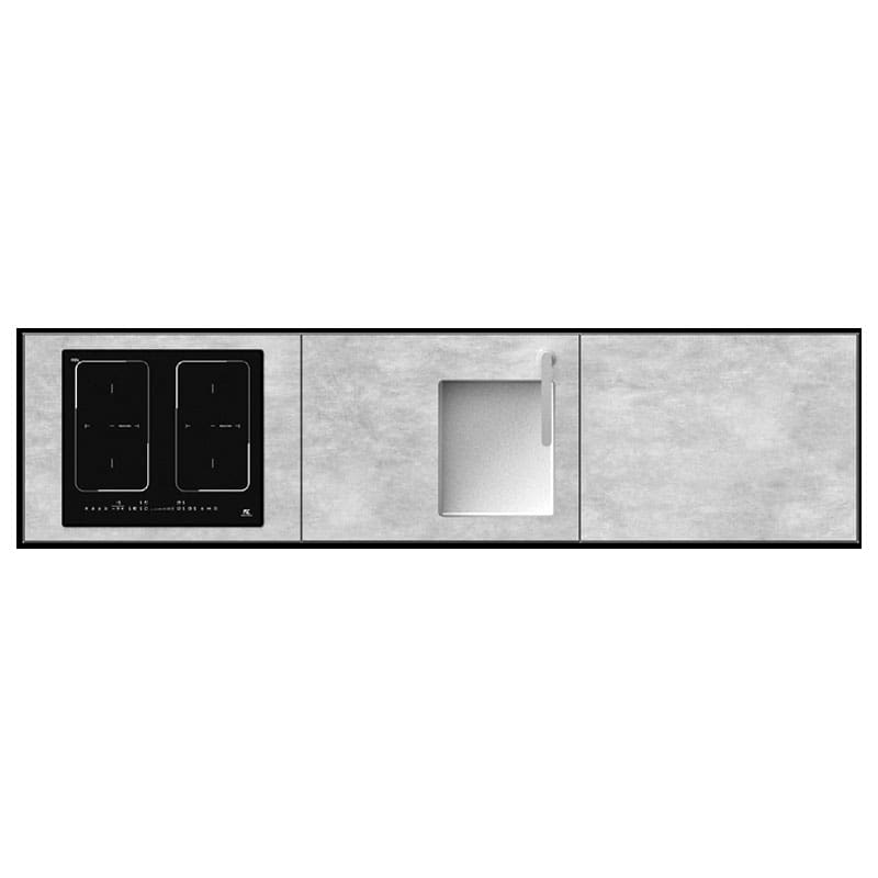 Talenti Cucina Tikal piano induzione lavello e piano neutro Longho Design Palermo