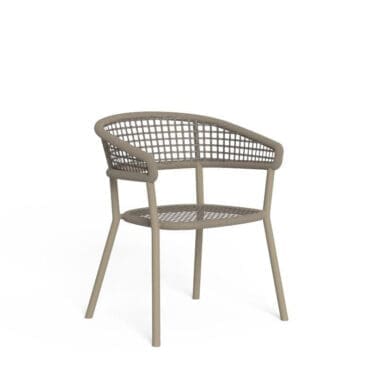 Talenti Poltrona Pranzo Moon Alu beige cuscino seduta beige longho design palermo