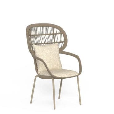 Talenti Poltrona pranzo con schienale alto Panama Dove sand Longho Design Palermo