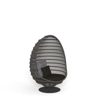 Talenti Sedia a uovo con base Panama Dark grey black Longho Design Palermo