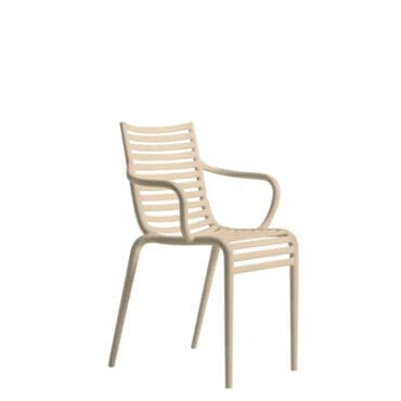 Driade - Sedia Pip-e con braccioli polipropilene cipria 2pz