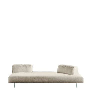 Lago Divano Air Soft Free con schienali tessuto Francis gambe vetro extrachiaro 200x105 Longho Design Palermo