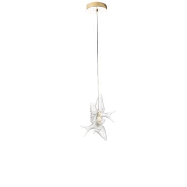 Lalique Lampada da soffitto Hirondelles cristallo oro satinato longho design palermo