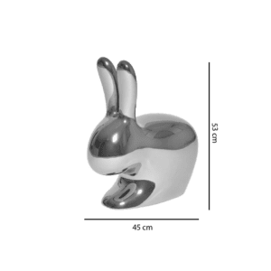 Qeeboo - Sedia Rabbit Baby Metal Finish silver