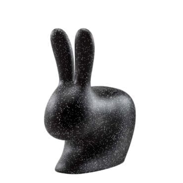 Qeeboo - Sedia Rabbit Dots nero bianco