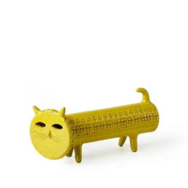 Bitossi Ceramiche - Figura di gatto "ruota" giallo