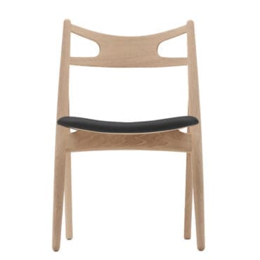 Carl Hansen & Søn - Sedia CH29P Sawbuck rovere olio bianco pelle Thor 301