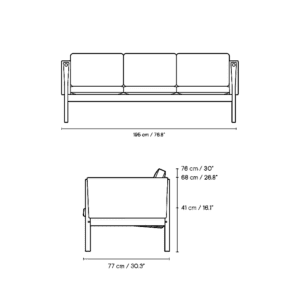 Carl Hansen & Søn Divano CH163 rovere olio pelle Thor 301 misure longho design palermo