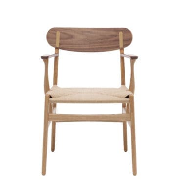 Carl Hansen & Søn - Sedia CH26 rovere olio corda naturale schienale noce