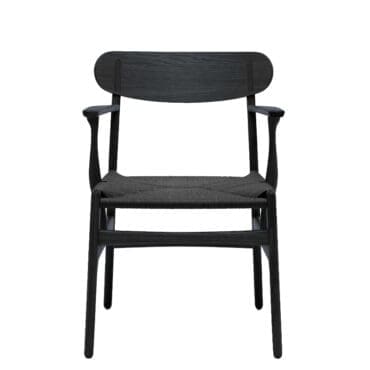 Carl Hansen & Søn - Sedia CH26 rovere verniciato nero corda nero