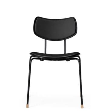 Carl Hansen & Søn - Sedia VLA26P Vega rovere acciaio verniciato nero pelle