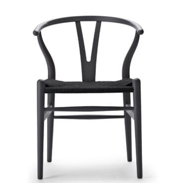 Carl Hansen & Søn - Sedia Wishbone CH24 faggio verniciato grey corda nero