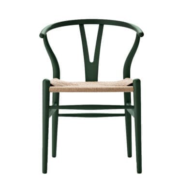 Carl Hansen & Søn - Sedia Wishbone CH24 faggio verniciato verde corda naturale
