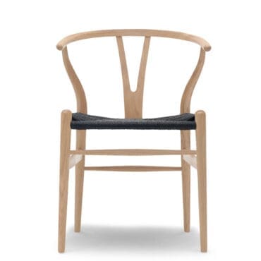 Carl Hansen & Søn Sedia Wishbone CH24 rovere oil bianco corda nera longho design palermo