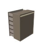 Lago Como 36E8 6 cassetti vetro lucido Piombo Metal retro Longho Design Palermo