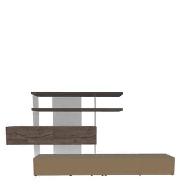 Lago Parete Attrezzata Air 0692 Wildwood grigio havana moka vetro lucido tundra vetro extrachiaro Longho Design Palermo