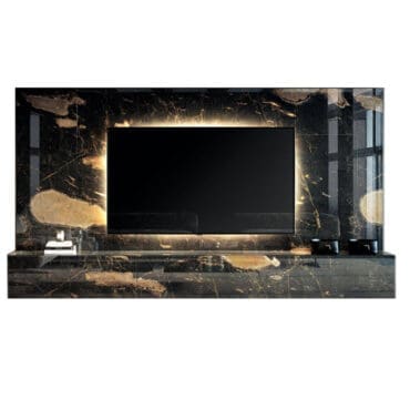 Lago Parete Attrezzata Materia 2159 vetro lucido XGlass Geode 1 Longho Design Palermo