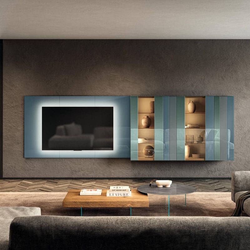 Lago Parete Attrezzata N.O.W. vetro lucido 1 Longho Design Palermo