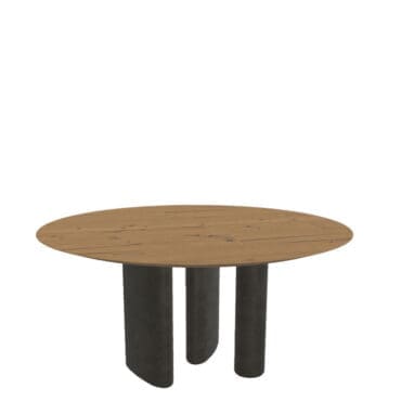 Lago Tavolo rotondo Hoa top legno Wildwood naturale gambe Peltro d160 Longho Design Palermo
