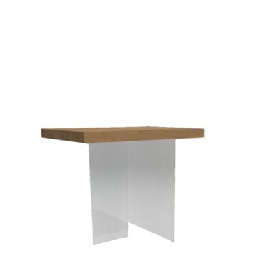 Lago Tavolo snack Air Wildwood naturale gambe vetro extrachiaro 120x90 Longho Design Palermo