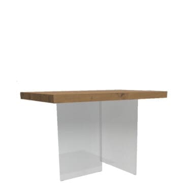 Lago Tavolo snack Air Wildwood naturale gambe vetro extrachiaro 160x90 Longho Design Palermo