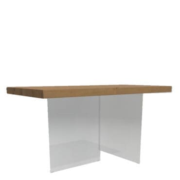 Lago Tavolo snack Air Wildwood naturale gambe vetro extrachiaro 200x100 Longho Design Palermo