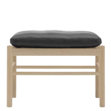 Carl Hansen & Søn - Poggiapiedi OW149F Coloniale rovere olio bianco pelle