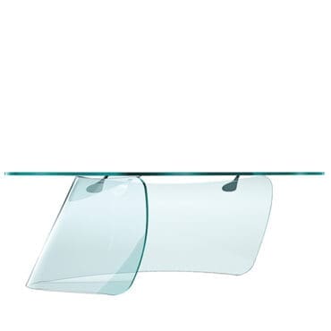 Fiam – Scrivania Graph L250 vetro trasparente curvato