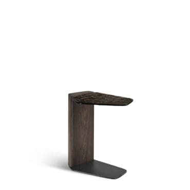 Fiam - Tavolino Stone struttura tabacco piano vetro testa di moro
